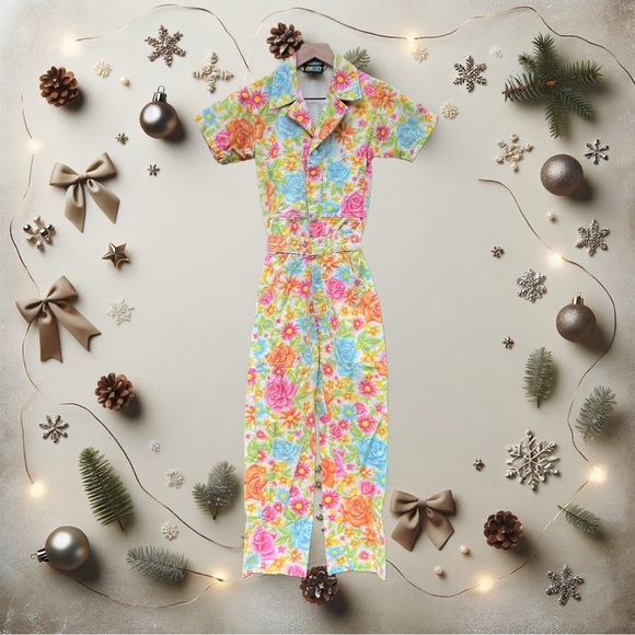 Big Bud Press Vintage Wallpaper Short Sleeve Jumpsuit Size XXS
